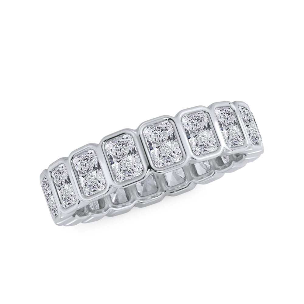 Radiant Cut Bezel Set Eternity Ring