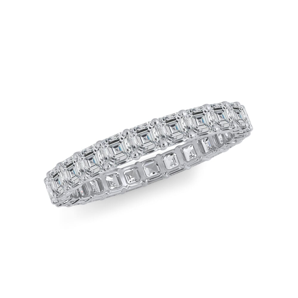 Asscher Cut Gallery Eternity Ring