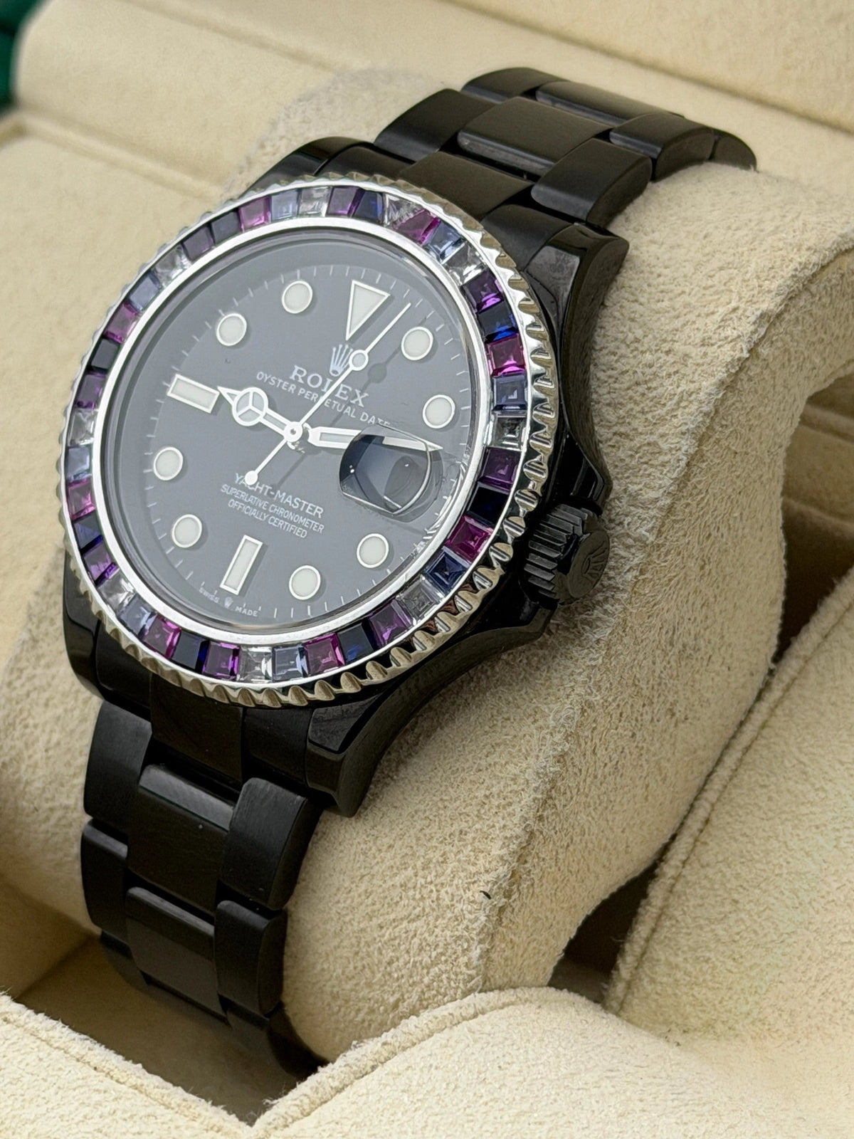 Rolex Yacht-Master 40 PVD and Customized Custom Black Dial on Oyster 116622 with Box