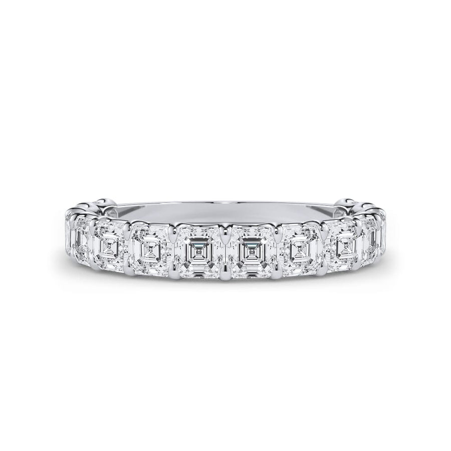 Asscher Cut U Scallop 3/4 Eternity Ring