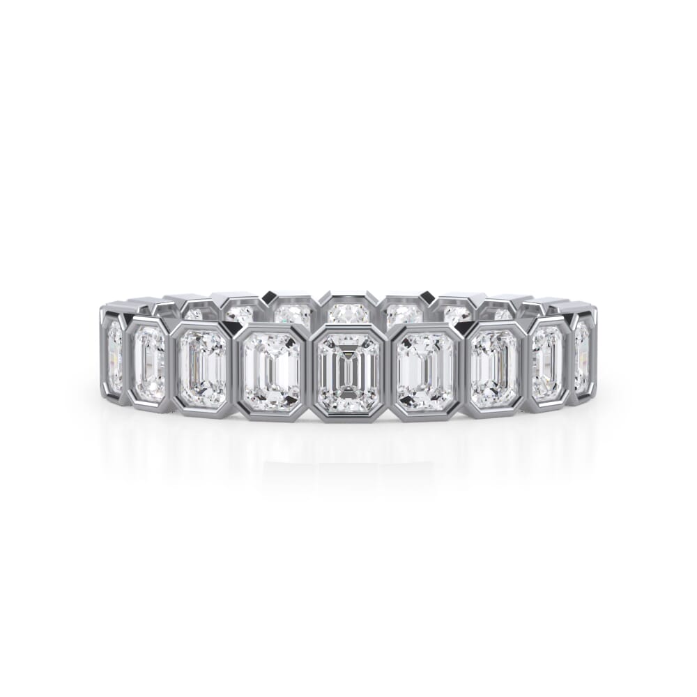 Emerald Cut Besel Set Ring