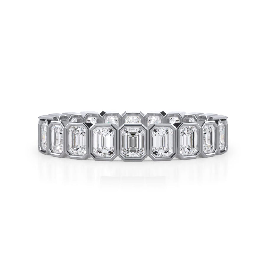 Emerald Cut Besel Set Ring