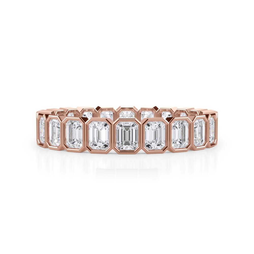 Emerald Cut Besel Set Ring