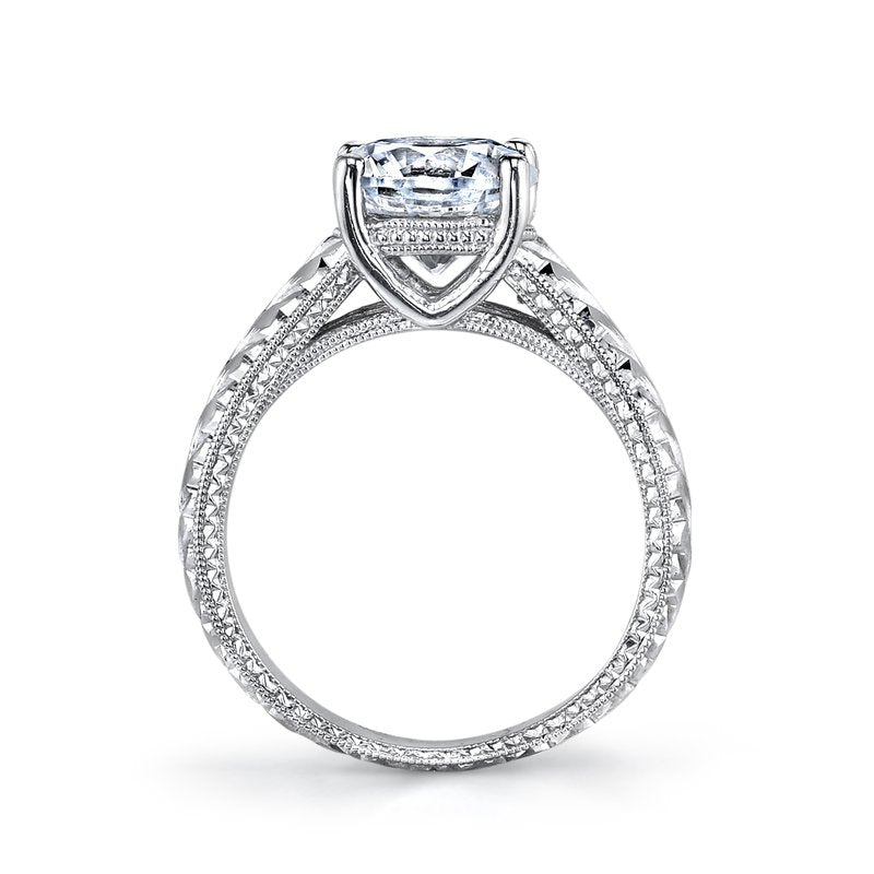 Engraved Solitaire Ring Setting