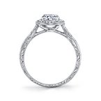 Engraved Solitaire Setting with Round Diamond Halo