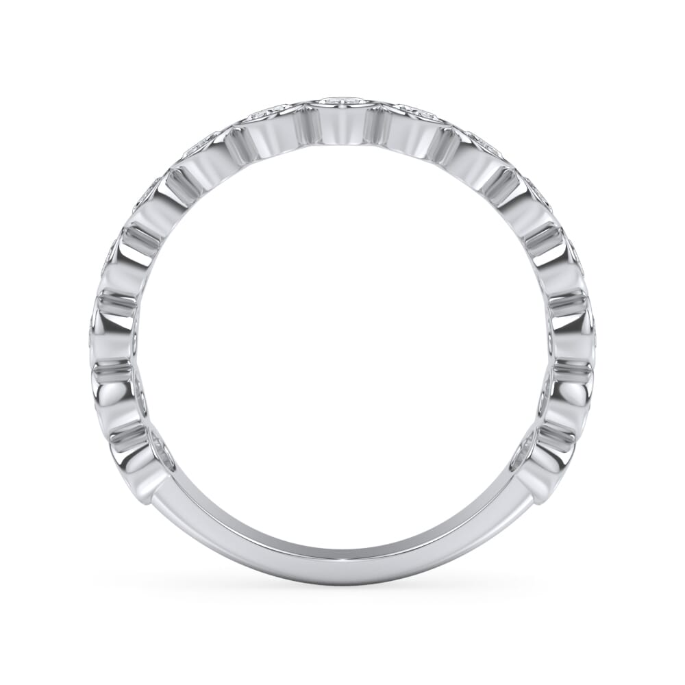 Oval Cut Bezel Set 3/4 Eternity Ring