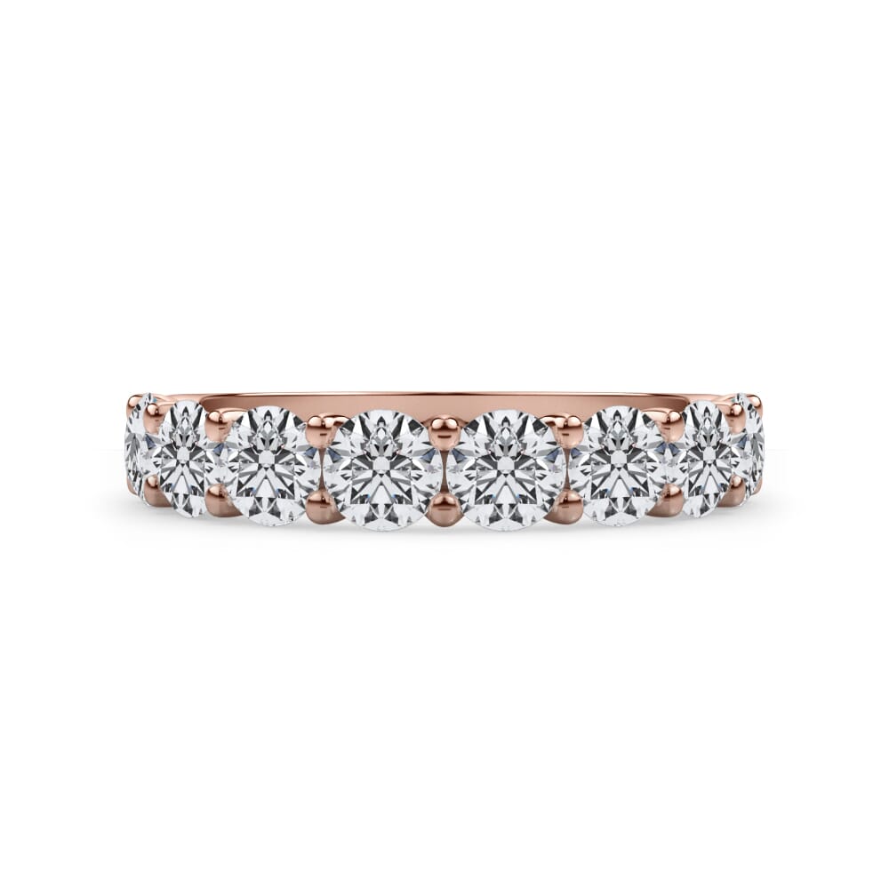 Round Brilliant Cut U Scallop 1/2 Eternity Band