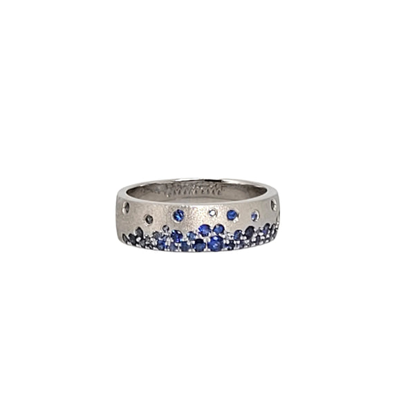 Dilamani 14k White Gold and Sapphire "Confetti" Ring