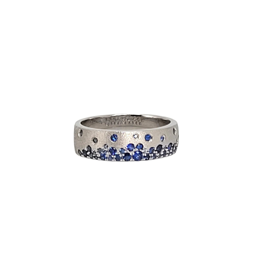Dilamani 14k White Gold and Sapphire "Confetti" Ring