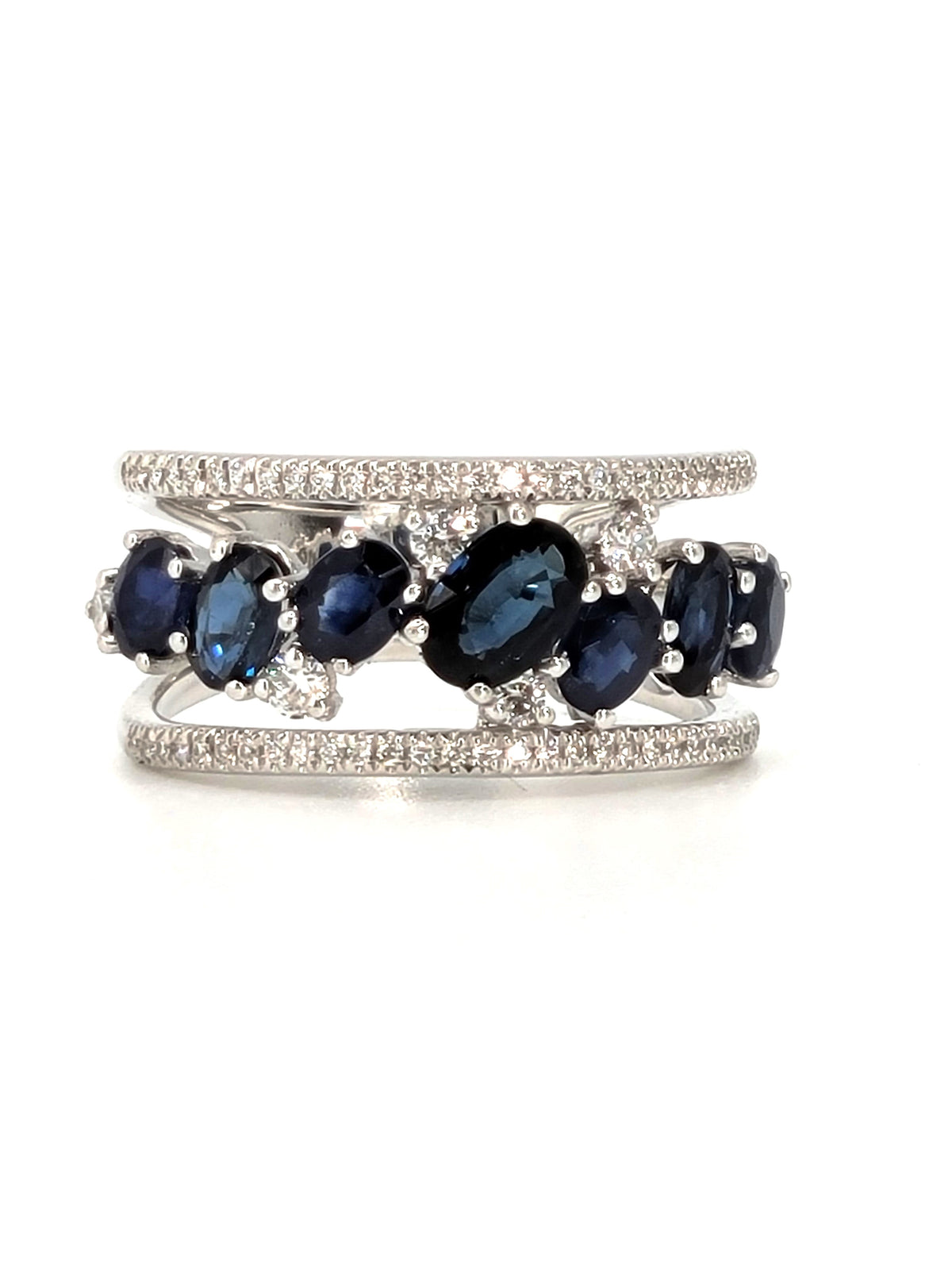Marco Moore Blue Sapphire and Diamond Ring