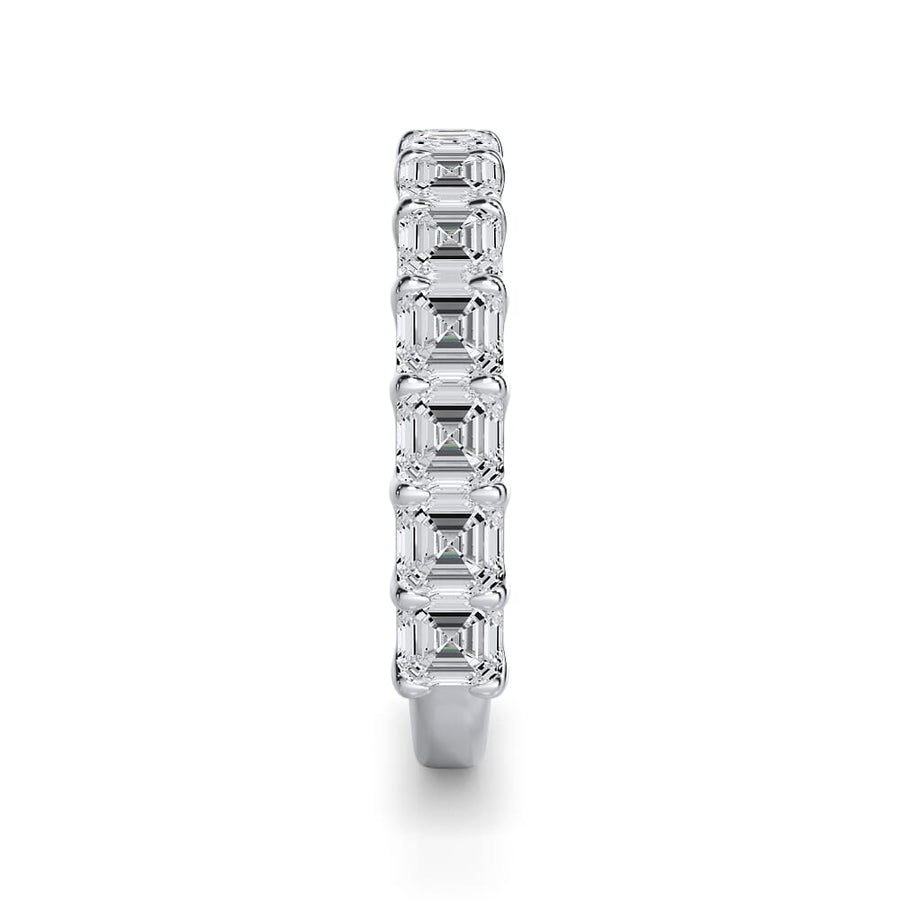 Asscher Cut U Scallop 3/4 Eternity Ring