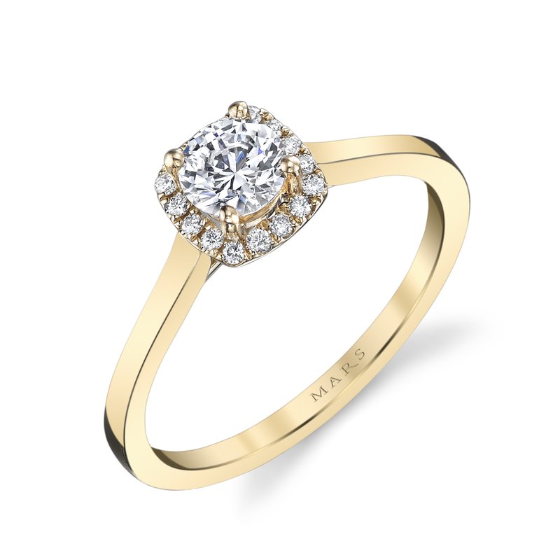Solitaire Ring Setting With Diamond Halo
