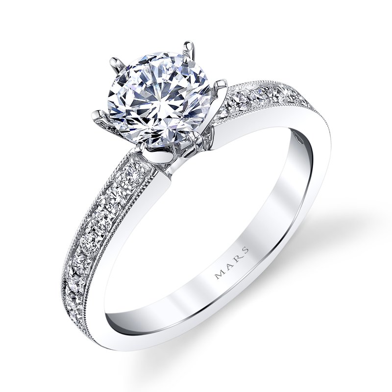 Solitaire Ring Setting With Diamond Band