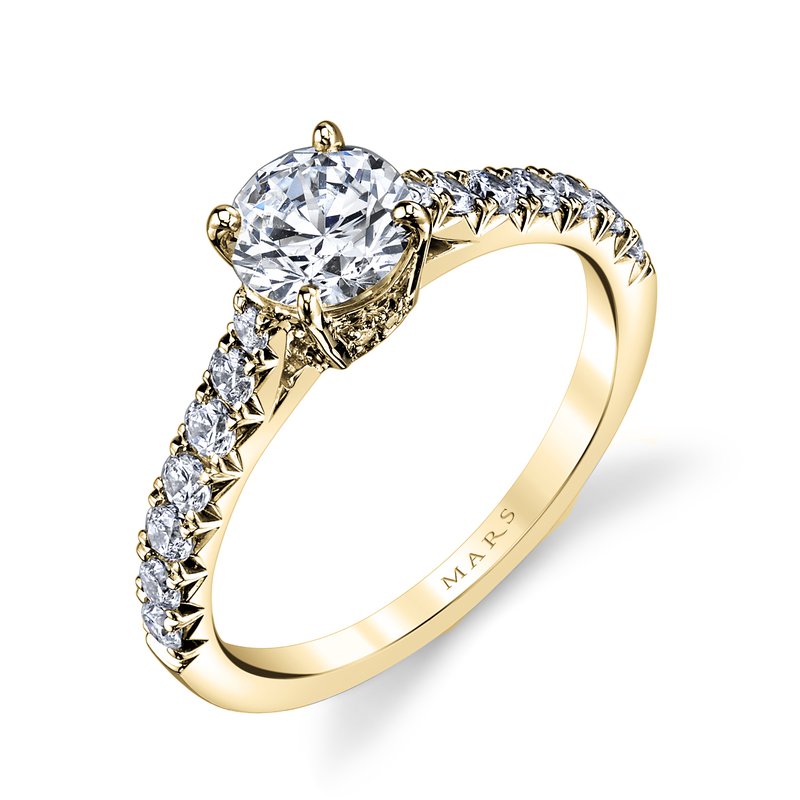 Solitaire Ring Setting With Diamond Band