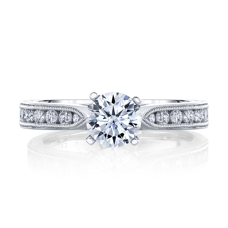Solitaire Ring Setting With Channel Set Diamond Band