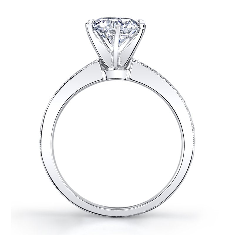 Solitaire Ring Setting With Channel Set Diamond Band