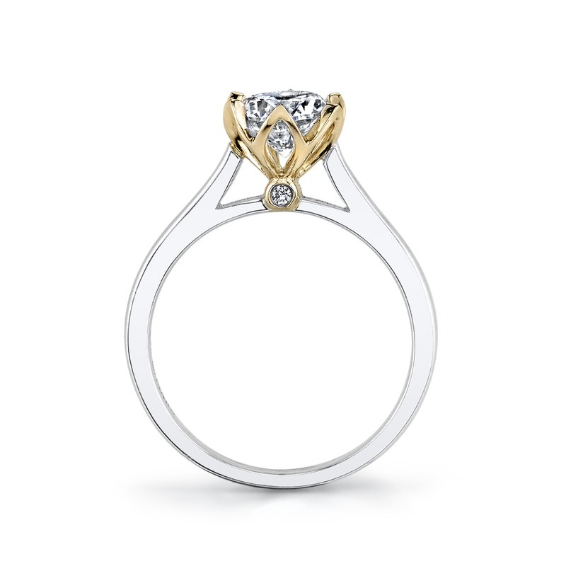 Solitaire Ring Setting with Flower Inspired Halo