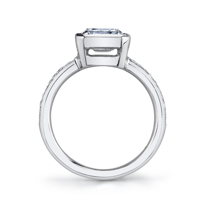 Bezel Set Solitaire Setting with Prong Set Diamond Band