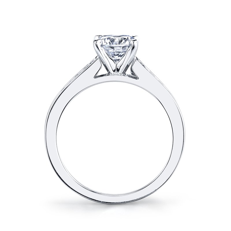 Solitaire Ring Setting With Channel Set Diamond Band