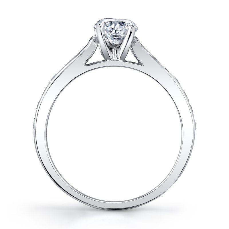 Solitaire Ring Setting With Channel Set Diamond Band