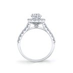 Solitaire Ring Setting With Diamond Halo and Band