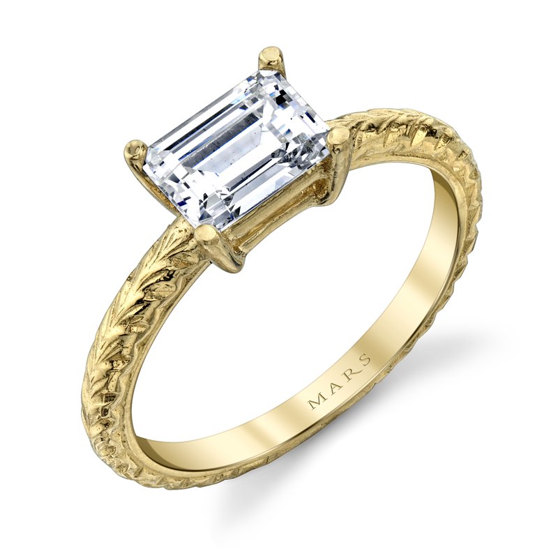 Etched Solitaire Ring Setting