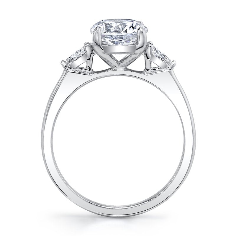 Three Stone Ring Setting With Pear Side Diamonds