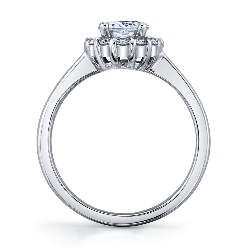 Solitaire Ring Setting with Diamond Halo