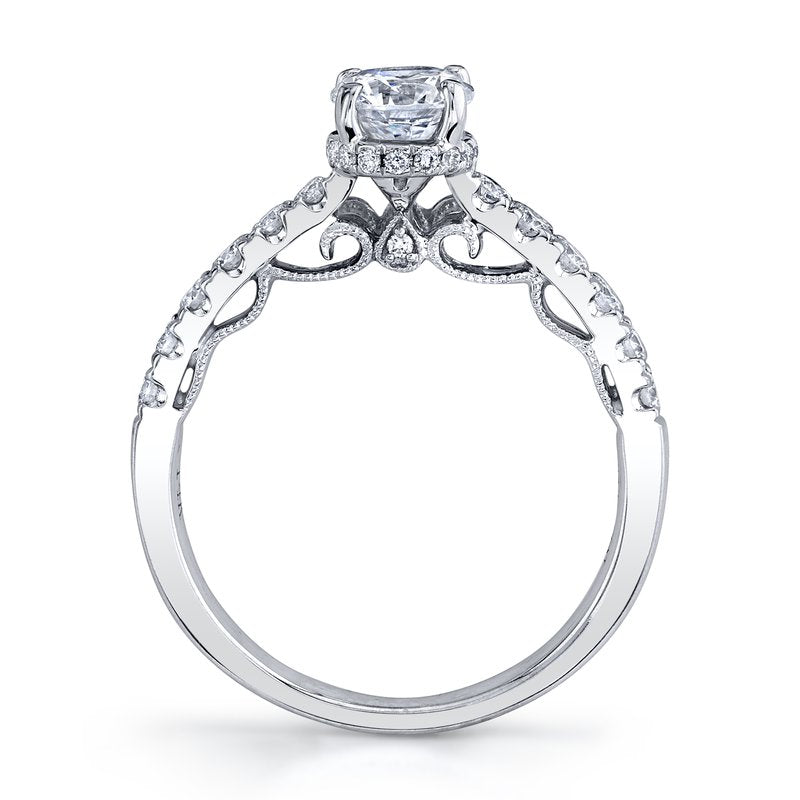 Solitaire Ring Setting with Diamond Band and Undergallery