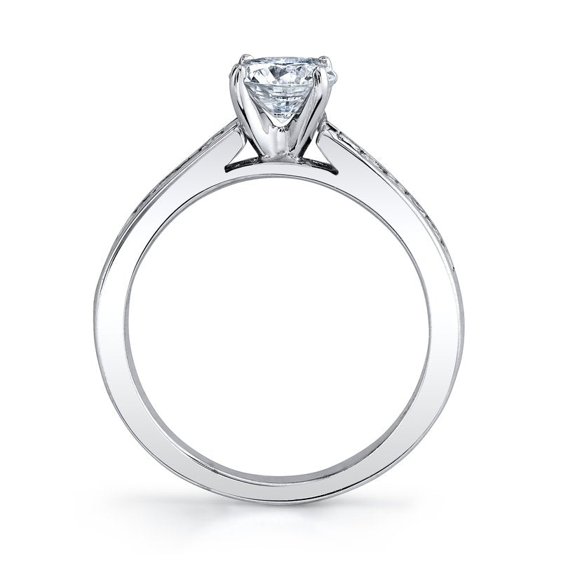 Solitaire Ring Setting With Channel Set Diamond Band