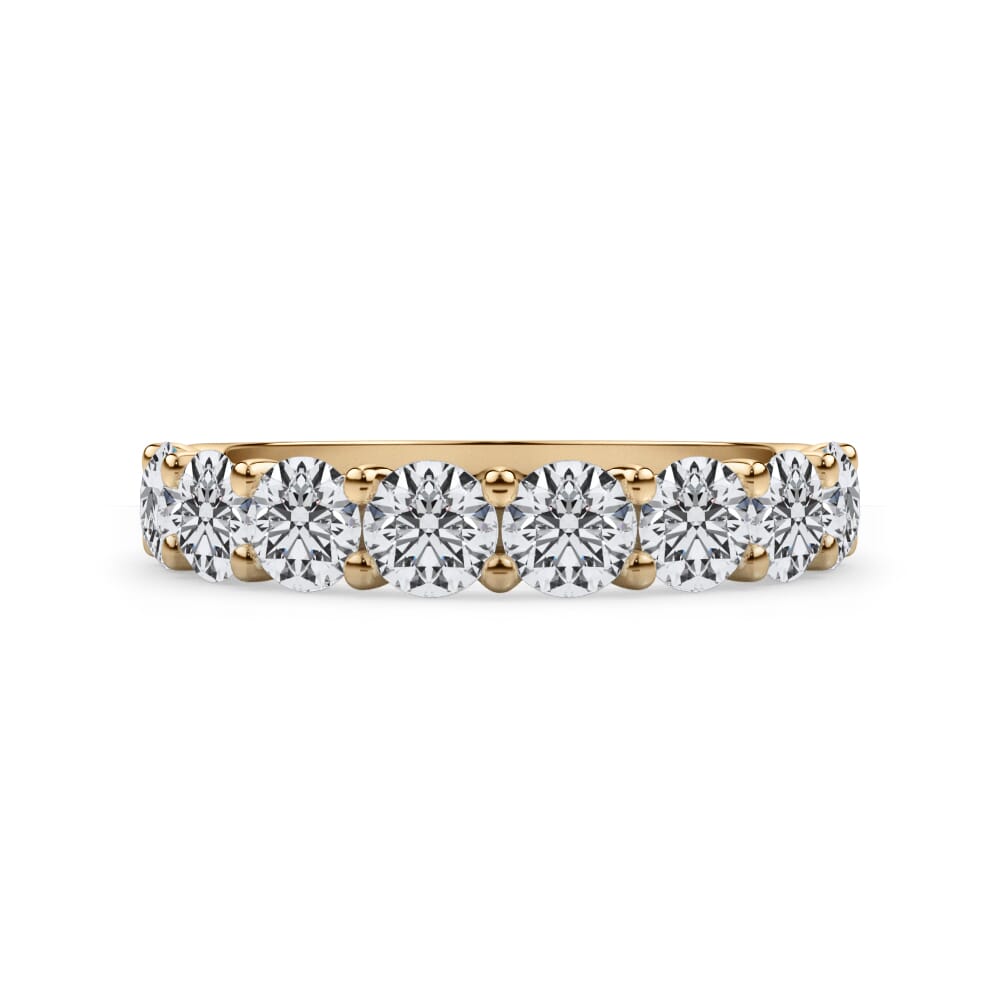 Round Brilliant Cut U Scallop 1/2 Eternity Band