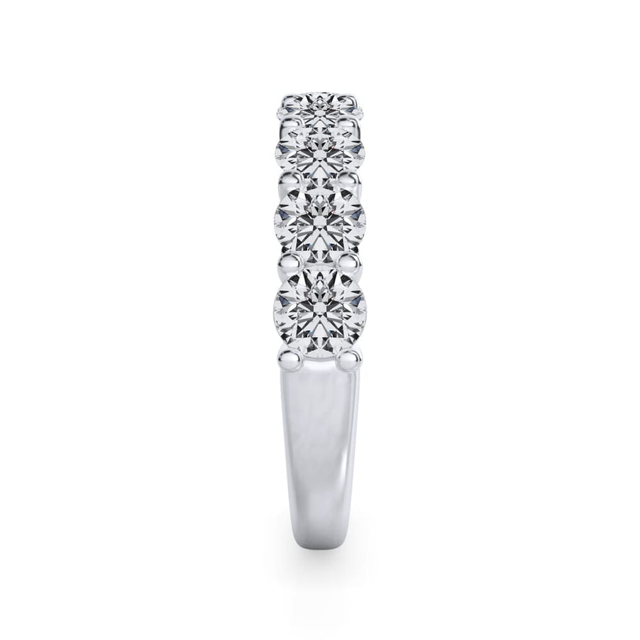 Round Brilliant Cut U Scallop 1/2 Eternity Band