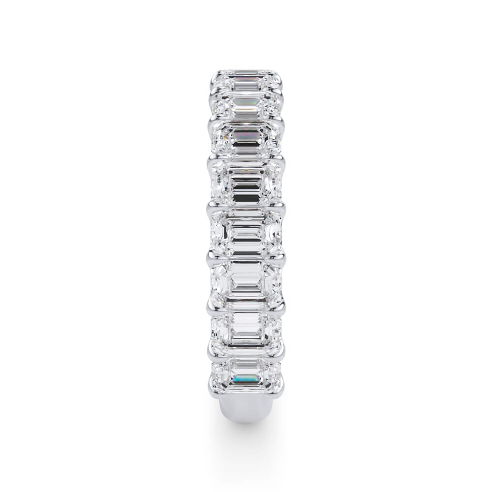 Emerald Cut U Scallop 3/4 Eternity Ring