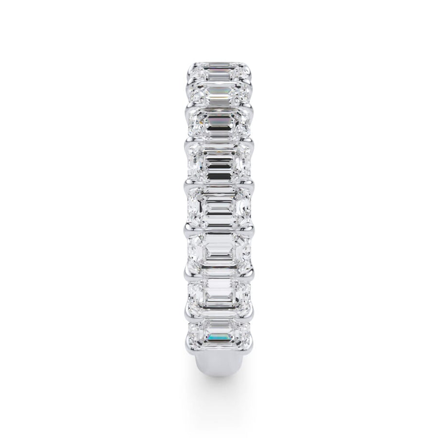 Emerald Cut U Scallop 3/4 Eternity Ring