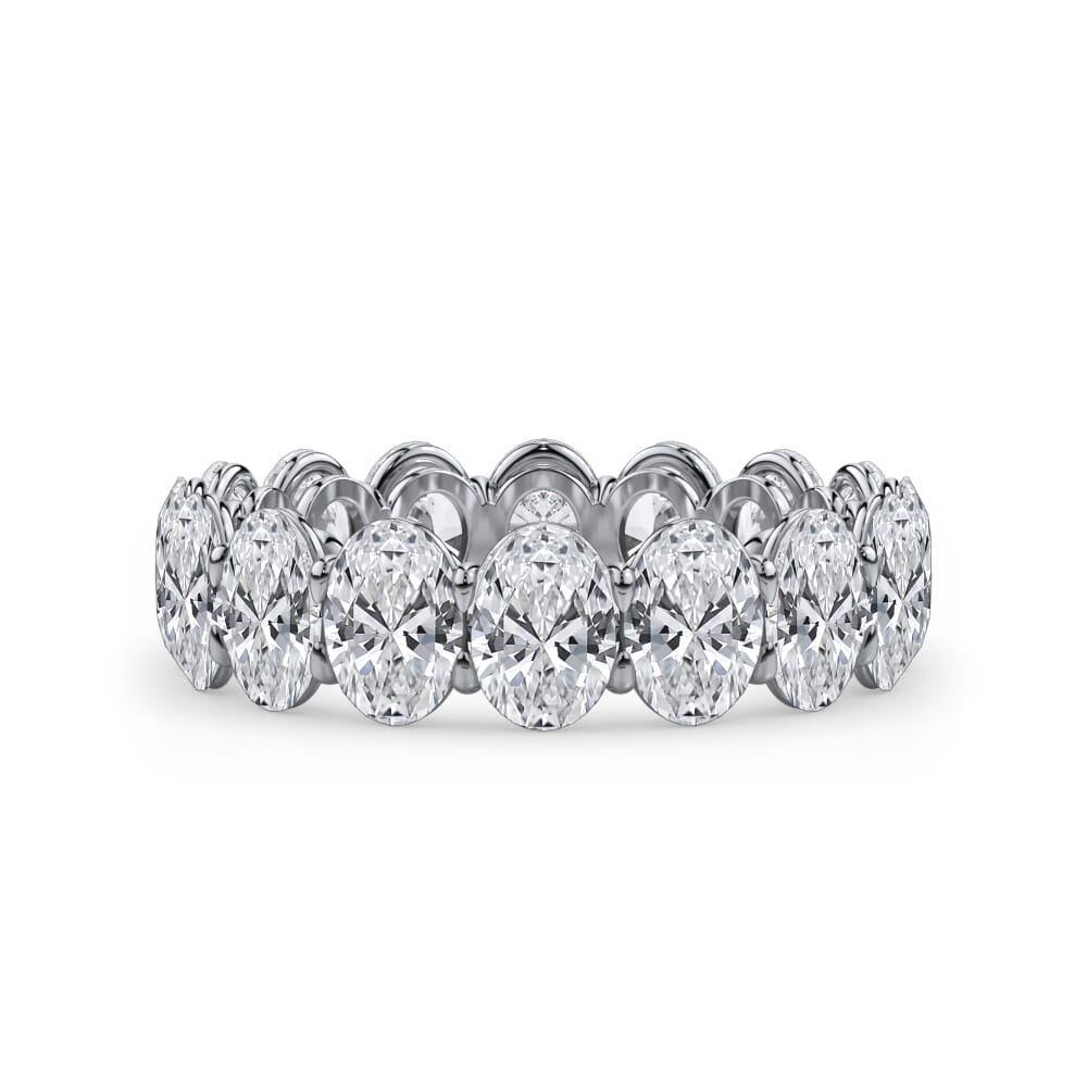 Oval Cut Gallery Eternity Ring