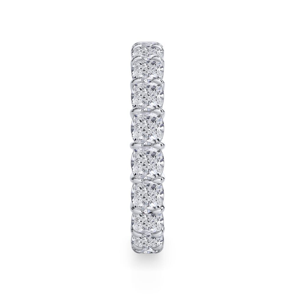 Cushion Cut Gallery Eternity Ring