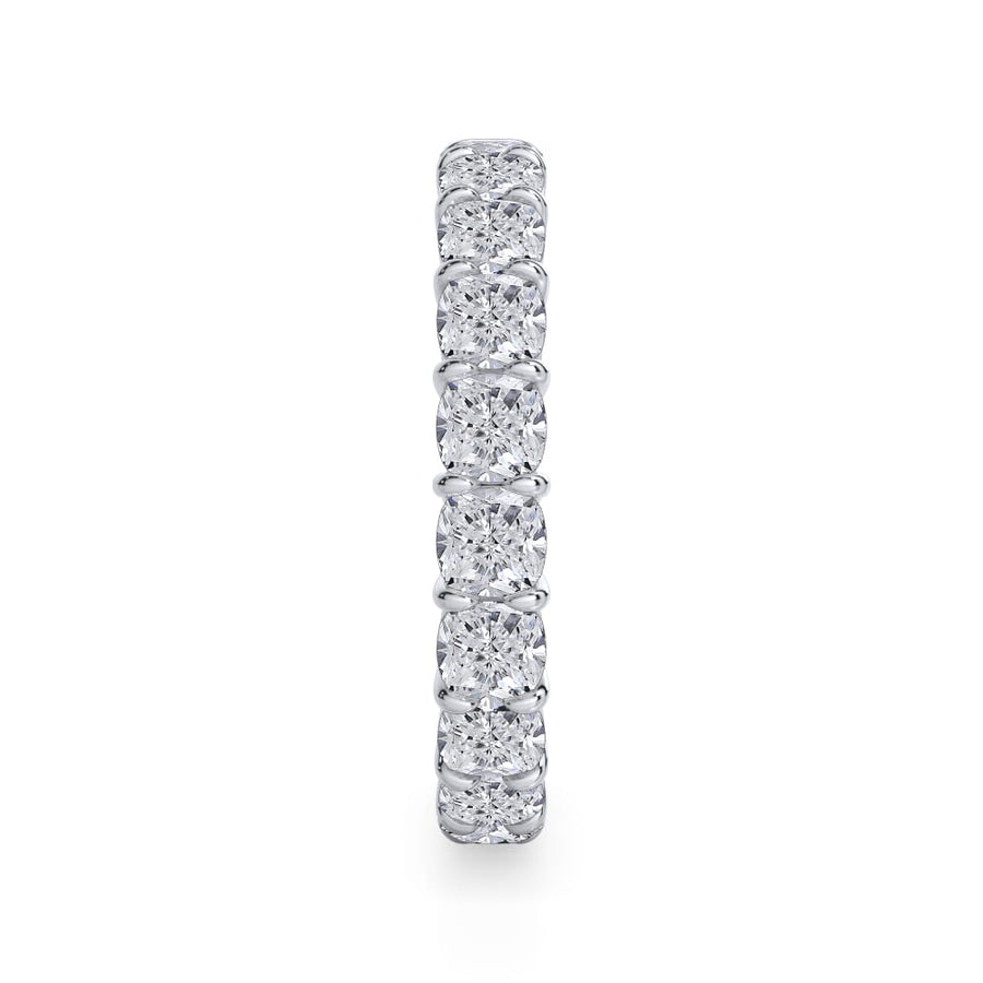 Cushion Cut Gallery Eternity Ring