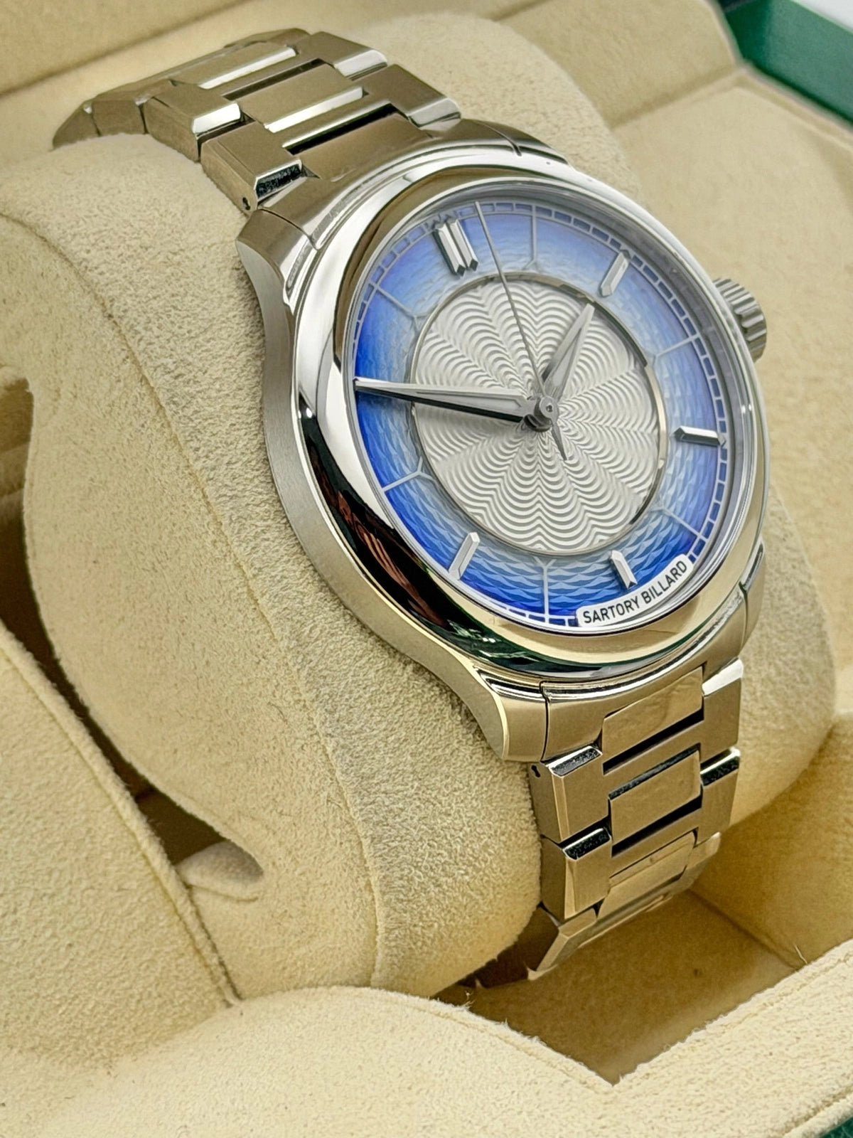 Sartory Billard Exquisite Blue Guilloché Limited to 25 Pieces Guilloche Dial on Bracelet SB04-E Complete 2026