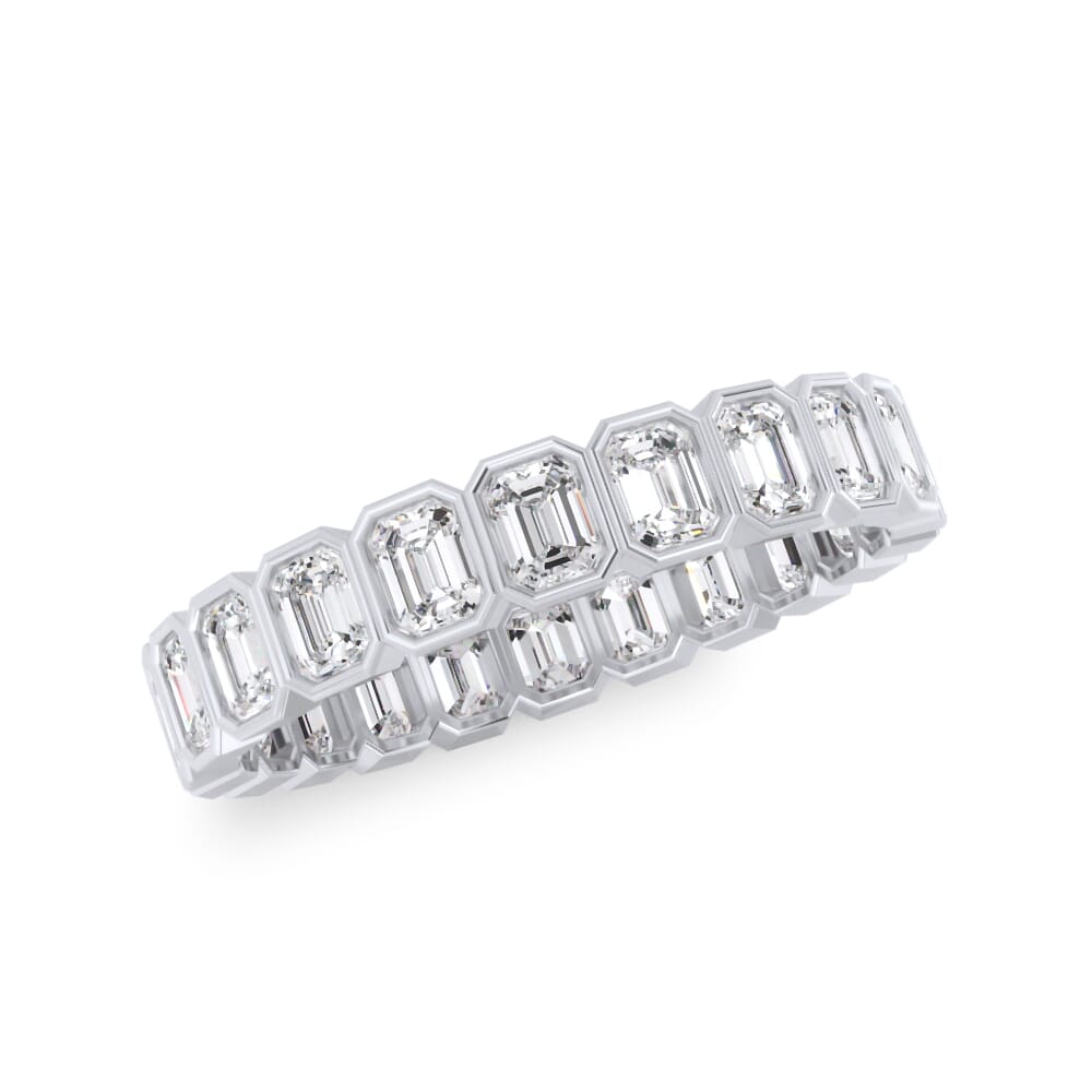 Emerald Cut Besel Set Ring
