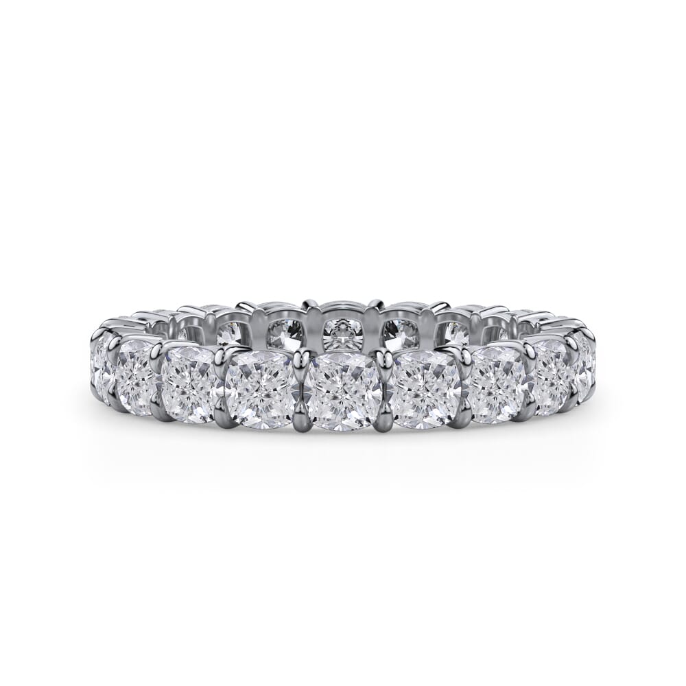 Cushion Cut Gallery Eternity Ring