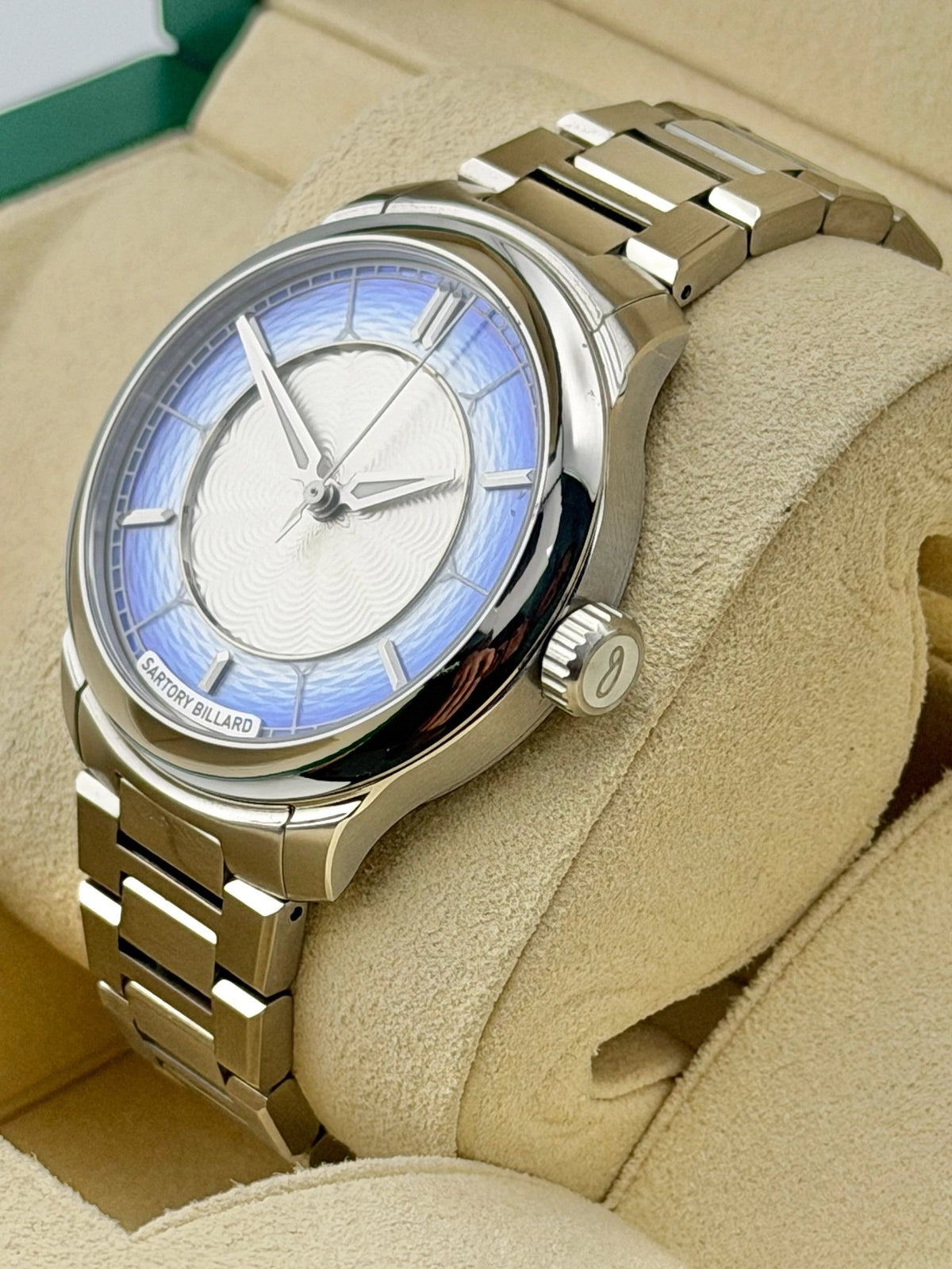 Sartory Billard Exquisite Blue Guilloché Limited to 25 Pieces Guilloche Dial on Bracelet SB04-E Complete 2026