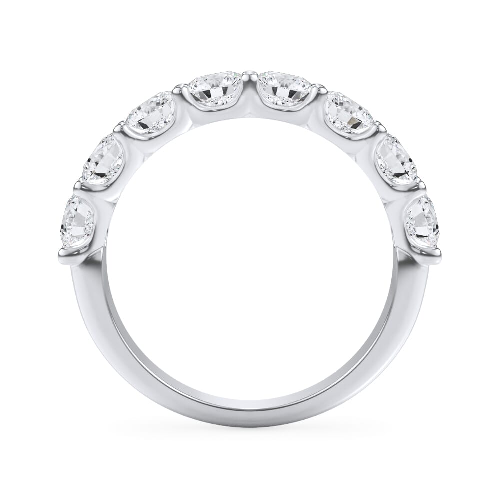 Round Brilliant Cut U Scallop 1/2 Eternity Band