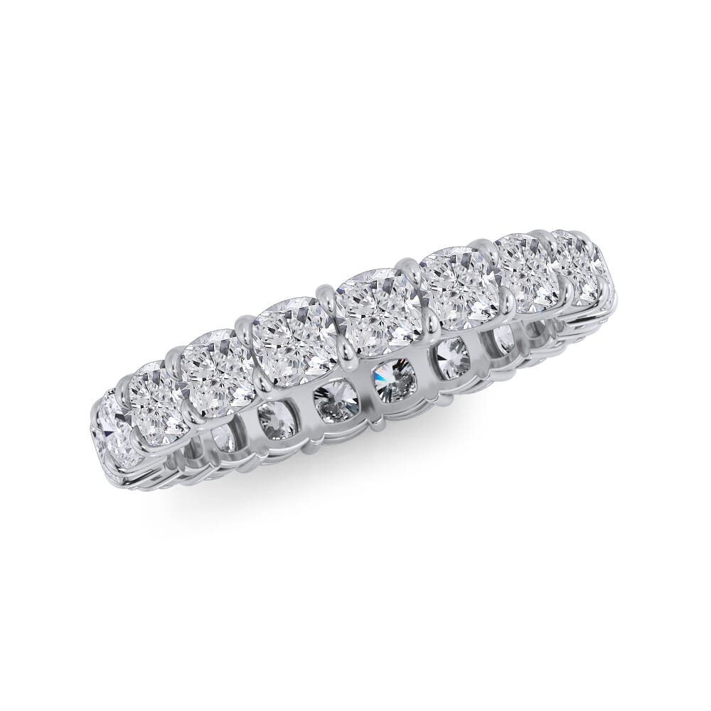 Cushion Cut Gallery Eternity Ring