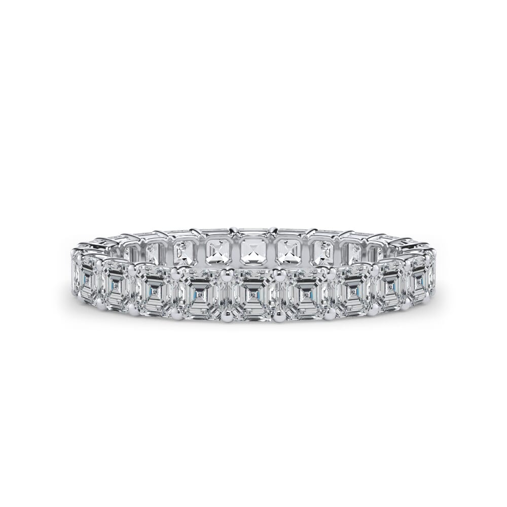 Asscher Cut Gallery Eternity Ring