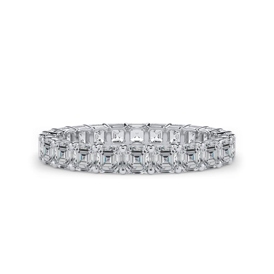 Asscher Cut Gallery Eternity Ring