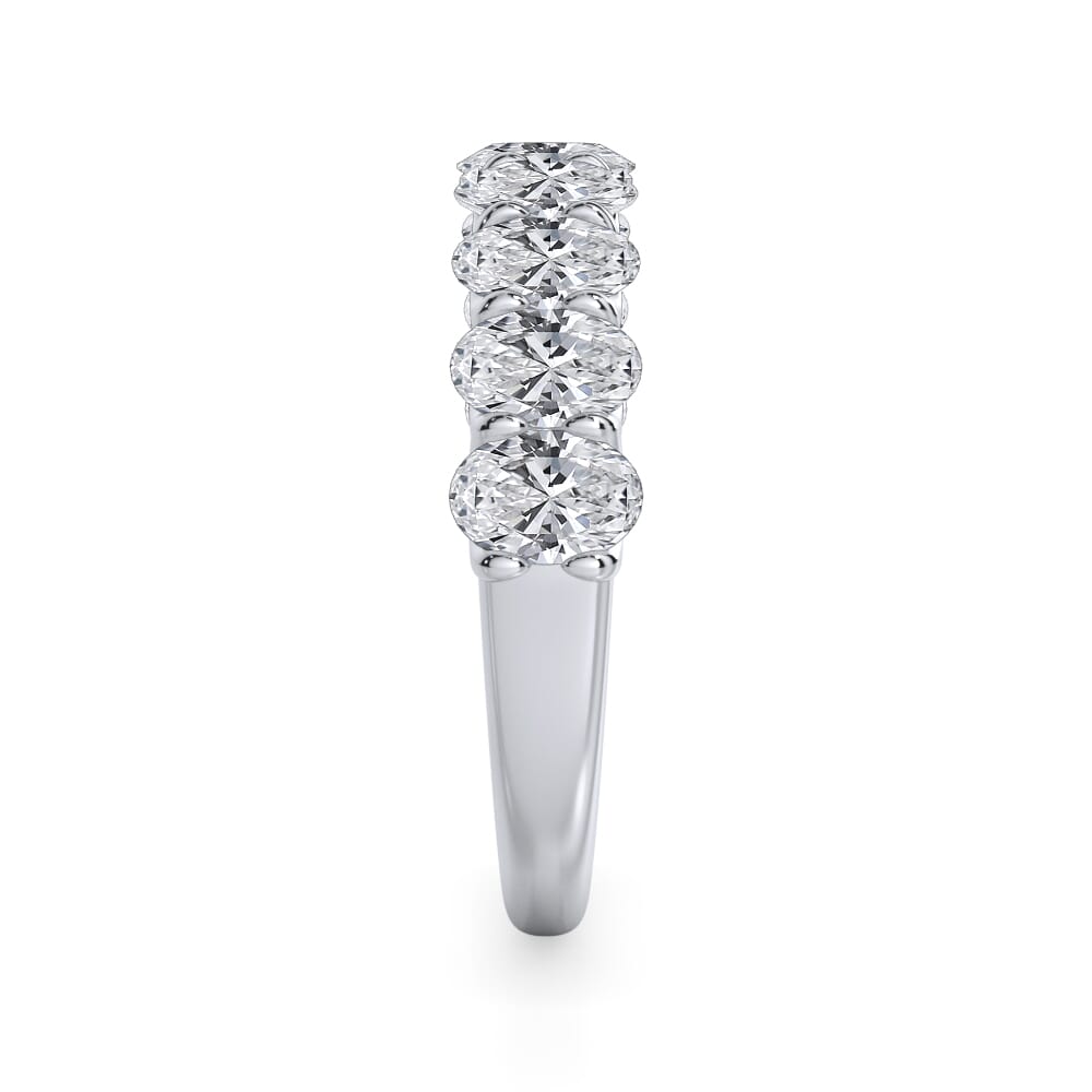 Oval Cut U Scallop 1/2 Eternity Ring
