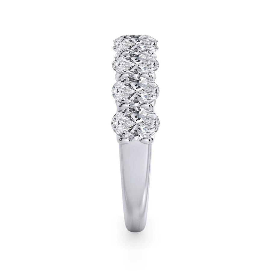 Oval Cut U Scallop 1/2 Eternity Ring