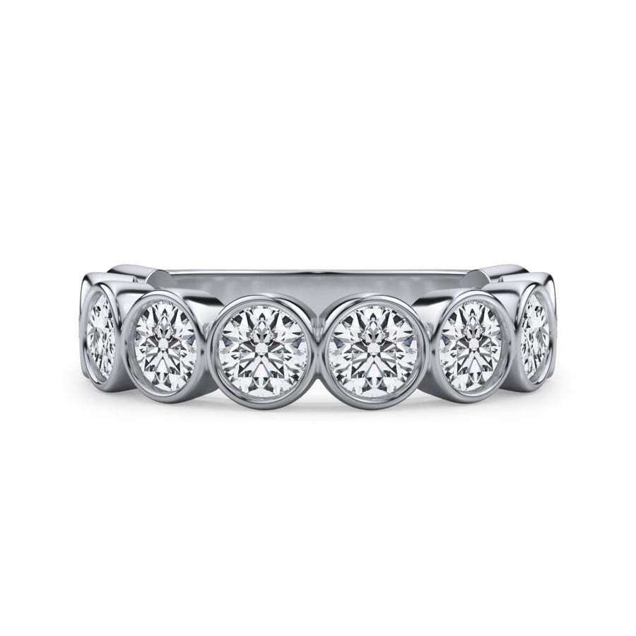 Round Brilliant Cut Bezel Set 3/4 Eternity Ring