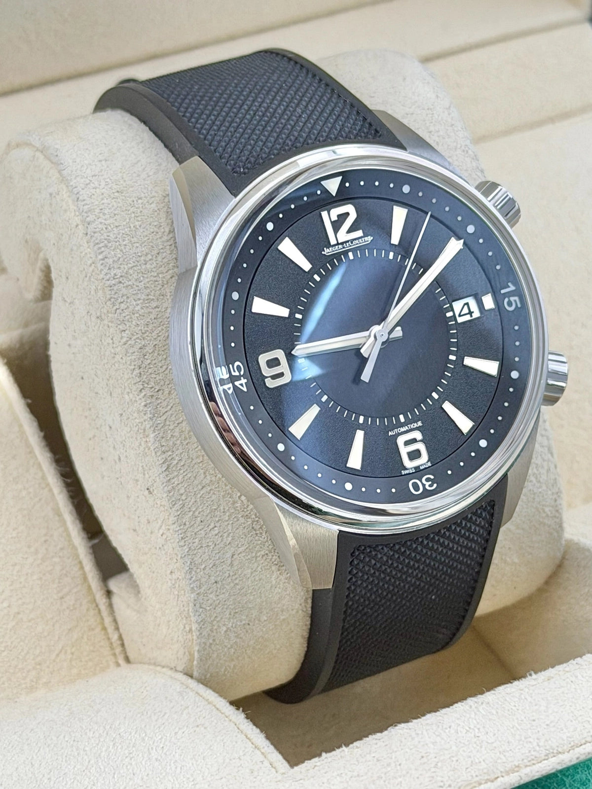 Jaeger-LeCoultre Polaris Date Black Dial on Rubber Strap Q9068670 Complete 2019