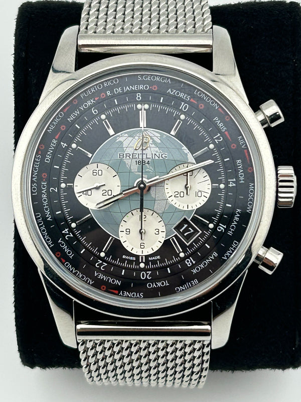 Breitling Transocean Unitime, AB0510U4, Black dial, 46mm, Watch Only